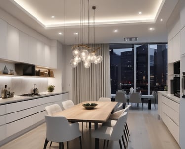 Plafones en una cocina moderna