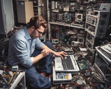 digital marketing artwork on brown wooden surface