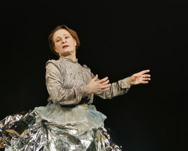 Alexandra in a silver dress