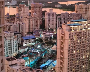 a cityscape of a city with a clock tower