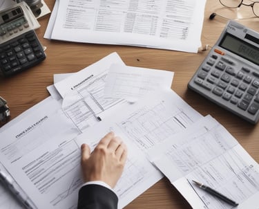 A senior consultant reviewing financial reports with a client in a modern office.