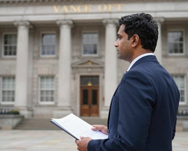 A diverse team of multilingual lawyers collaborating around a table with legal documents and laptops.