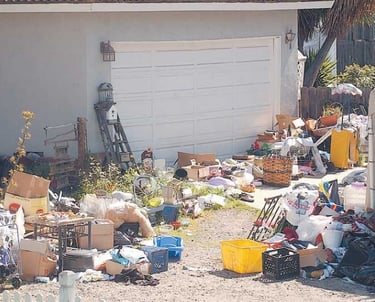 junk on driveway in front of home Richardson, TX