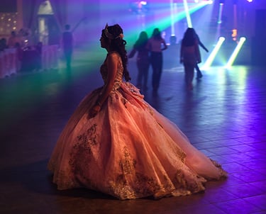 a woman in a dress with a long dress