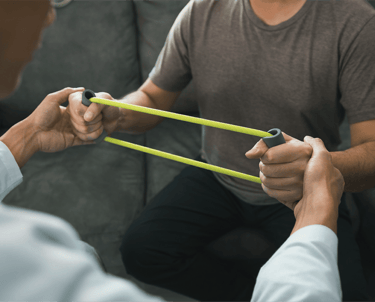 exercise therapy using elastic resistance at bremj singapore toa payoh