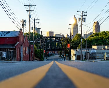 Ohio city street and skyline, real estate investment with Buckeye Venture Group