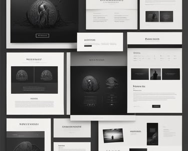 A designer working on a digital interface with sketches and a laptop.