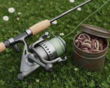 a fishing rod with a fishing rod and a fishing rod