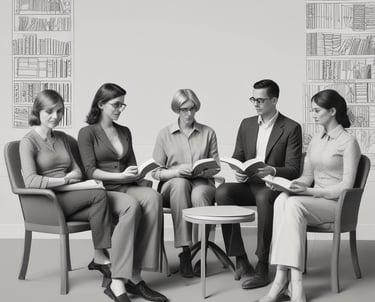 A group of diverse adults engaged in a learning workshop.