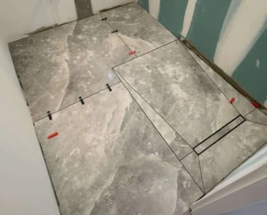 Pose du receveur douche à l'italienne à Béthune par artisan carreleur Carréno