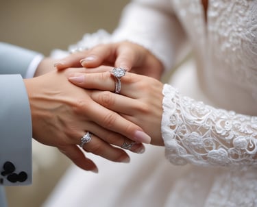 A bright and romantic image of a happy couple enjoying a moment together.