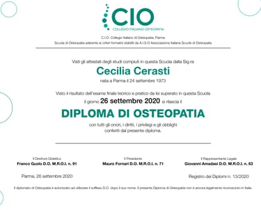 CIO DIPLOMA OSTEOPATIA