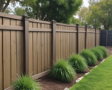 A beautifully finished timber deck with a privacy fence in a backyard setting.