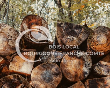 une pile de bûches avec une clôture en bois en arrière-plan