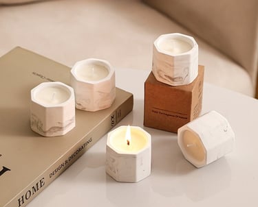 Marble Hexagon Scented Candles