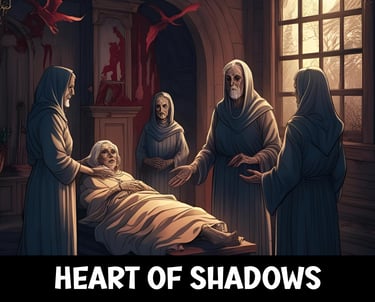 a group of people in robes and robes standing around a man in a hospital