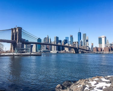 New York City skyline and Brooklyn Bridge