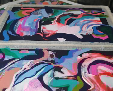 close up of one of my paintings in progress