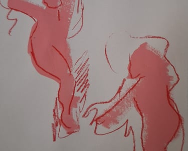 figure painting with acrylics and pastel