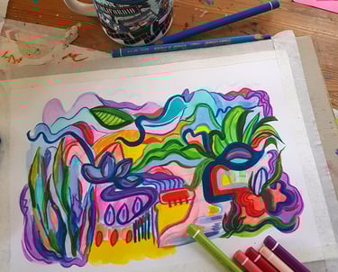 close up of my painting in progress