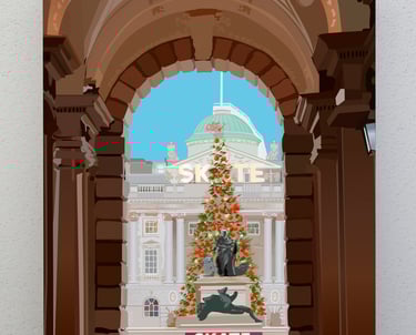 Somerset House at Christmas illustration