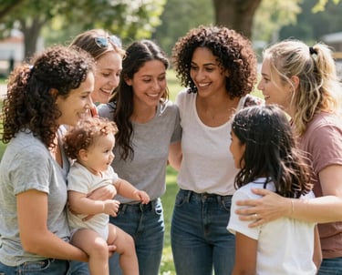 A small group gathered in a cozy room, sharing scripture and prayer.