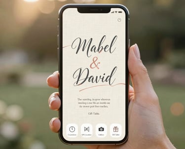 Modern wedding invitation with minimalist typography and soft colors.