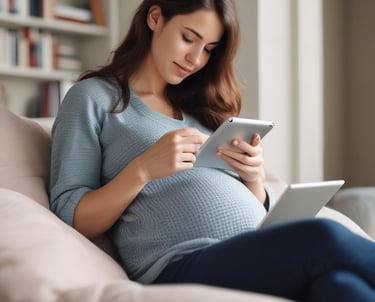 Elegant woman working on her phone outdoors, surrounded by nature.