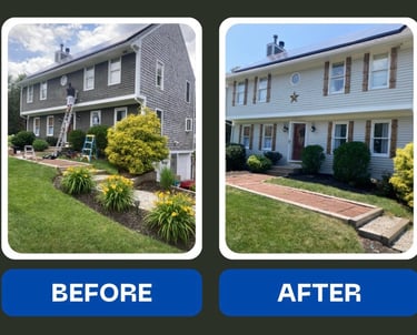 The exterior painting of a home in Marshfield by Michael Cummings Painting