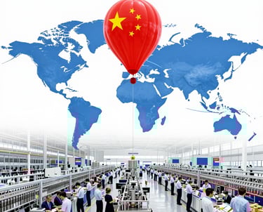 A world map highlighting key export markets with shipment routes from China.