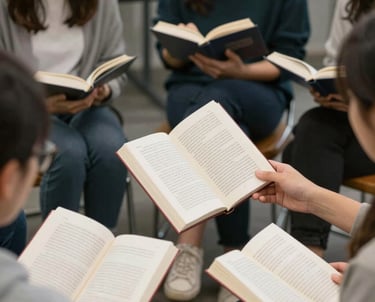 A serene scene of a person journaling outdoors with a yoga mat and running shoes nearby.