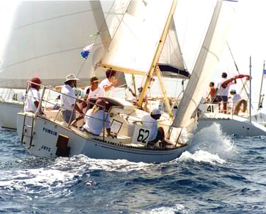 Nick Maley racing in Antigua Sailing Week