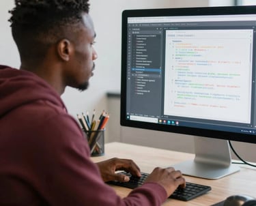 A focused team collaborating on innovative technology research in a bright workspace.