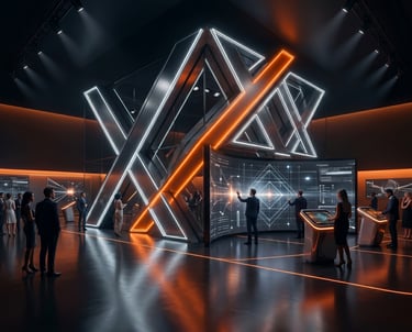 Immersive brand activation experience with interactive futuristic environments