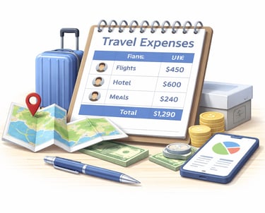 Travel expense splitter for dividing trip costs and shared travel expenses.