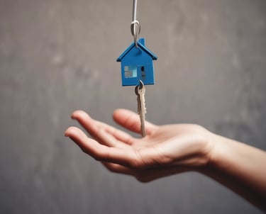 Agent Marlo discussing property options with clients in a modern South Florida home.