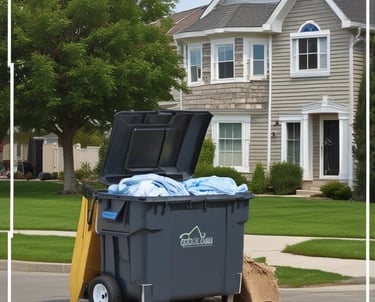 A Clearout Pros truck parked outside a home, workers loading furniture and boxes into the truck.