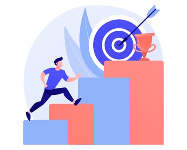a person quickly reaching their goals and success