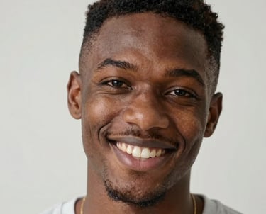 man standing near white wall