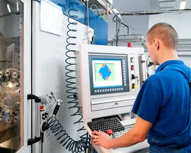 CNC mill with operator