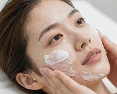 A serene beauty salon interior with soft lighting and elegant decor.