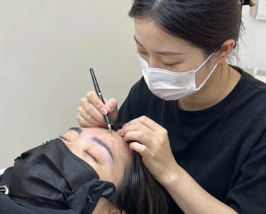 A serene beauty salon interior with soft lighting and elegant decor.