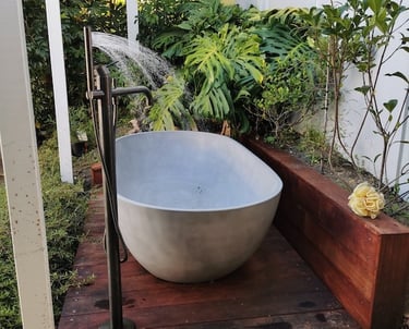 outdoor bath Kawau renovation