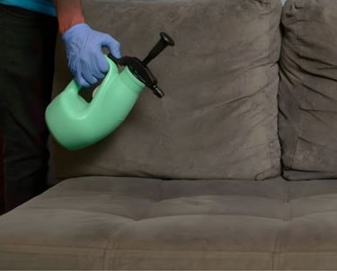 Limpeza de sofá com produtos profissionais