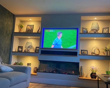 Roman Refurbs team carpentry and joinery skills. Completed media centre 