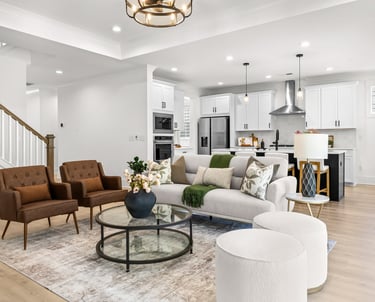 staging house living room. fountain inn