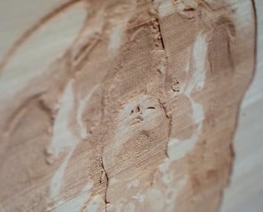 A laser engraved portrait of a woman with MS sharing her thoughts around controlling her own story