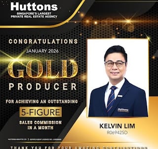 Huttons Real Estate Gold Producer award certificate for Kelvin Lim for January 2026.