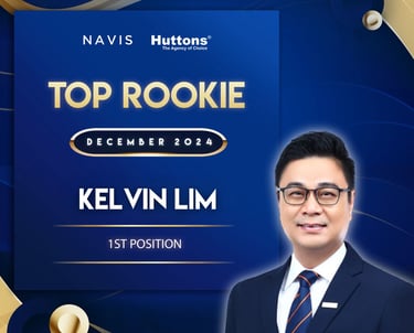 Kelvin Lim, 1st position Top Rookie for December 2024 at Huttons Navis real estate agency.