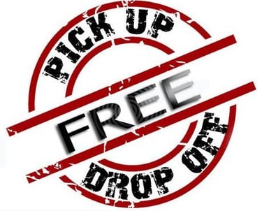 a sign that says,'pick up for free drop off the drop off the